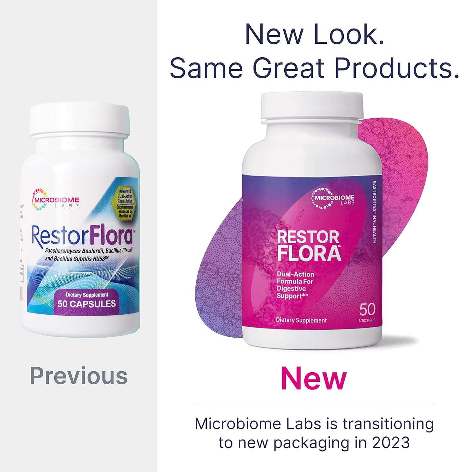 Microbiome Labs RestorFlora Probiotic 50 Caps Support Digestive Health - POWER FIT SHOP — Powering Preparedness, Health & Home