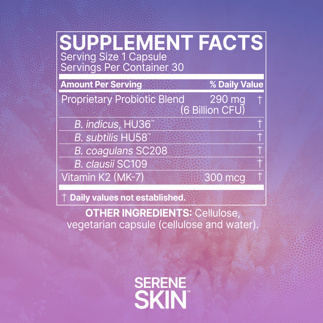 Microbiome Labs SereneSkin Probiotic 30 Caps For Clear Healthy Skin - POWER FIT SHOP — Powering Preparedness, Health &amp; Home