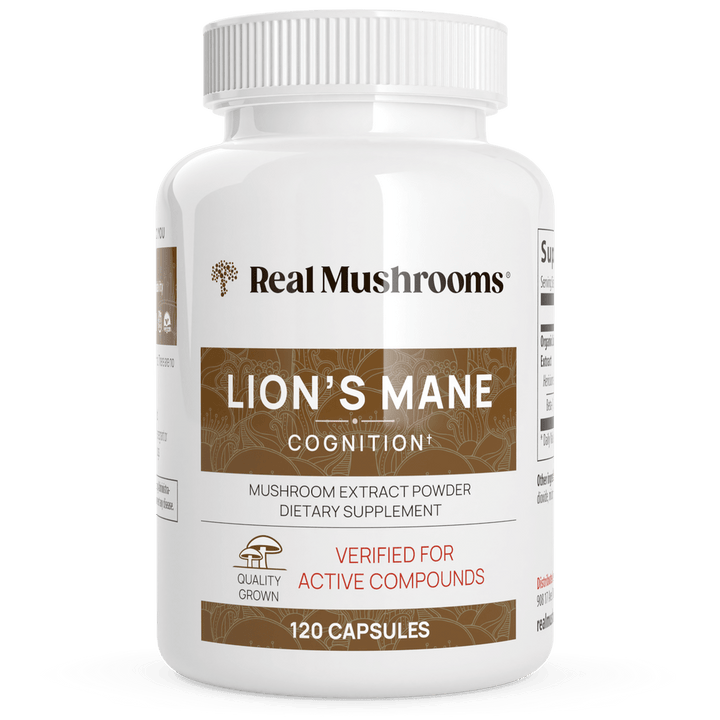 Real Mushrooms Lions Mane Extract Brain and Memory Support 120 Caps - POWER FIT SHOP — Powering Preparedness, Health &amp; Home