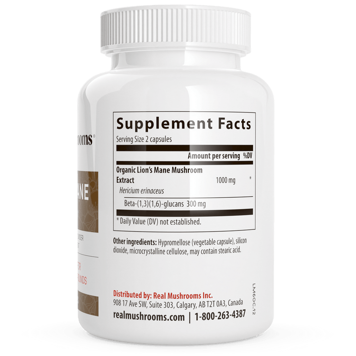 Real Mushrooms Lions Mane Extract Brain and Memory Support 120 Caps - POWER FIT SHOP — Powering Preparedness, Health &amp; Home