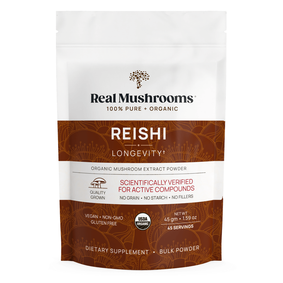 Real Mushrooms Reishi Mushroom Extract Bulk Powder 45 Grams - POWER FIT SHOP — Powering Preparedness, Health & Home