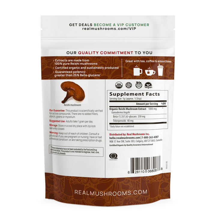 Real Mushrooms Reishi Mushroom Extract Bulk Powder 45 Grams - POWER FIT SHOP — Powering Preparedness, Health &amp; Home