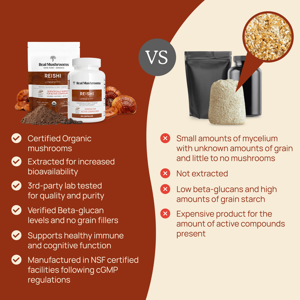 Real Mushrooms Reishi Mushroom Extract Bulk Powder 45 Grams - POWER FIT SHOP — Powering Preparedness, Health &amp; Home
