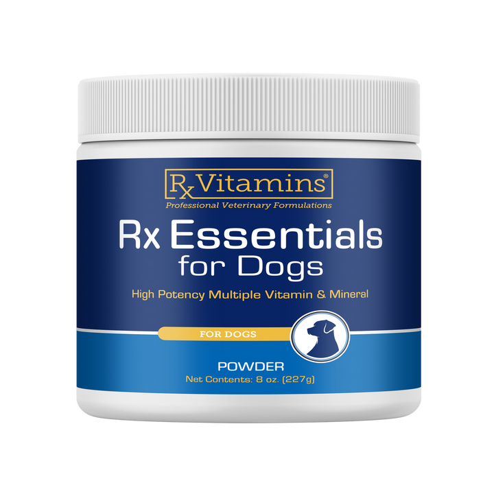 Rx Vitamins For Pets Rx Essentials 8 Oz supplement for dogs, providing essential vitamins and minerals for health.