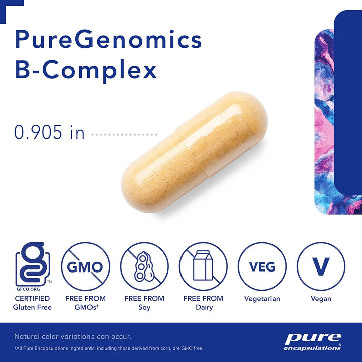 Pure Encapsulations B Complex supplement in a bottle, supports energy metabolism and cell health, botanical immune support, 120 capsules