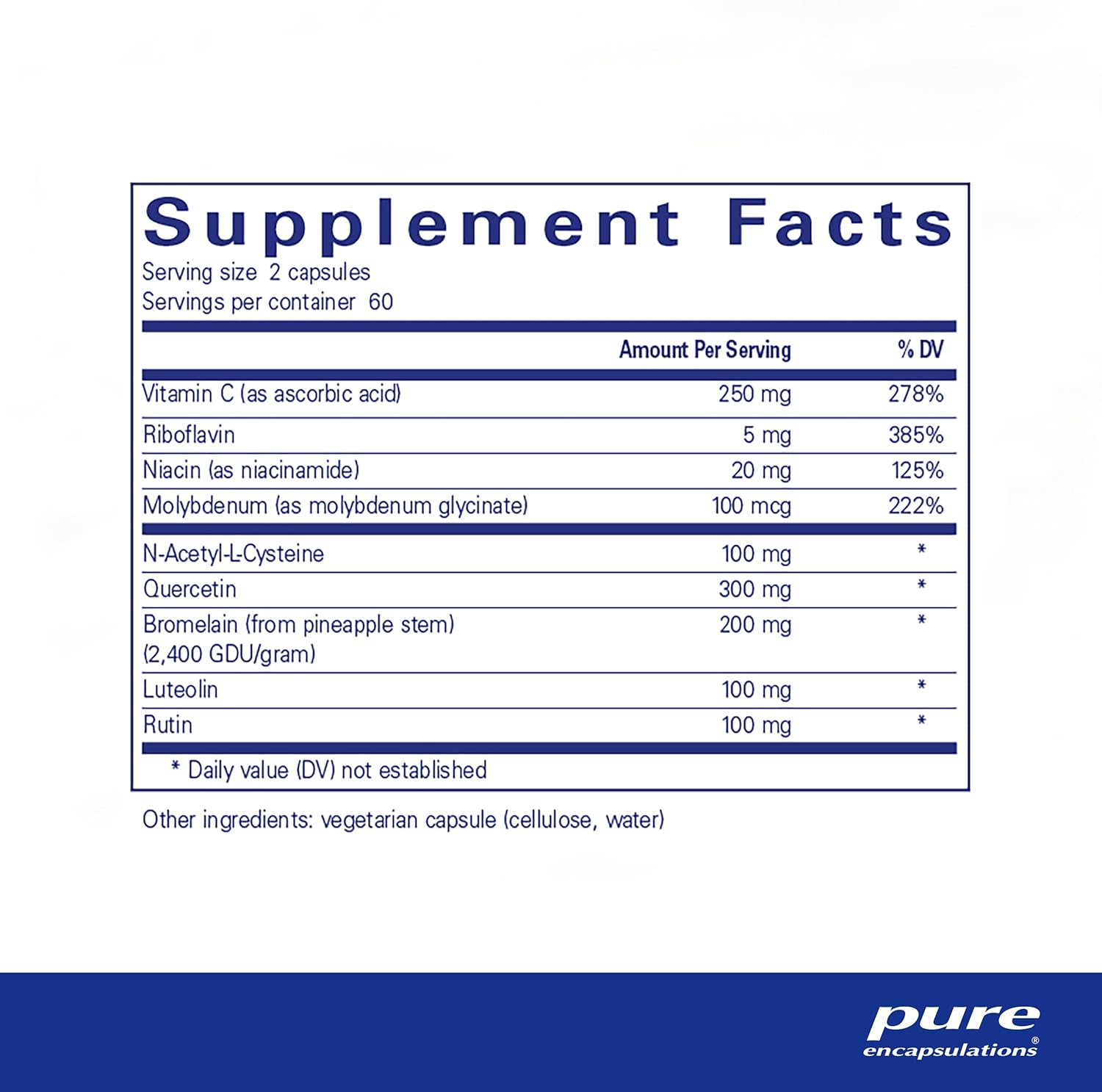Pure Encapsulations Hist Reset botanical immune support capsules, designed to promote nasal and respiratory health, in a white bottle.