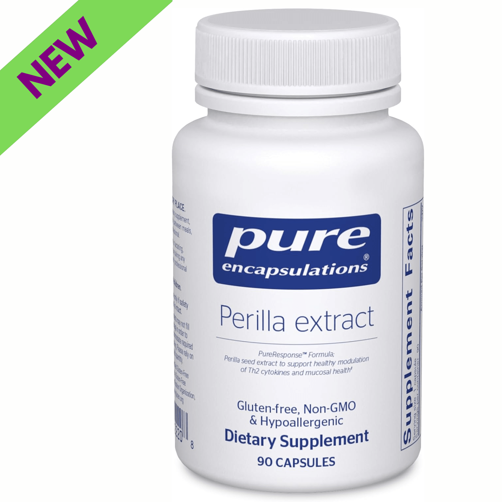 Pure Encapsulations Perilla Extract botanical immune support supplement in 90 capsules, supporting mucosal health.