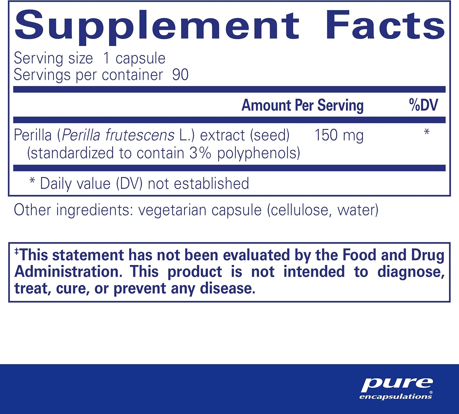 Pure Encapsulations Perilla Extract capsules for mucosal health, part of botanical immune support supplement in a bottle.