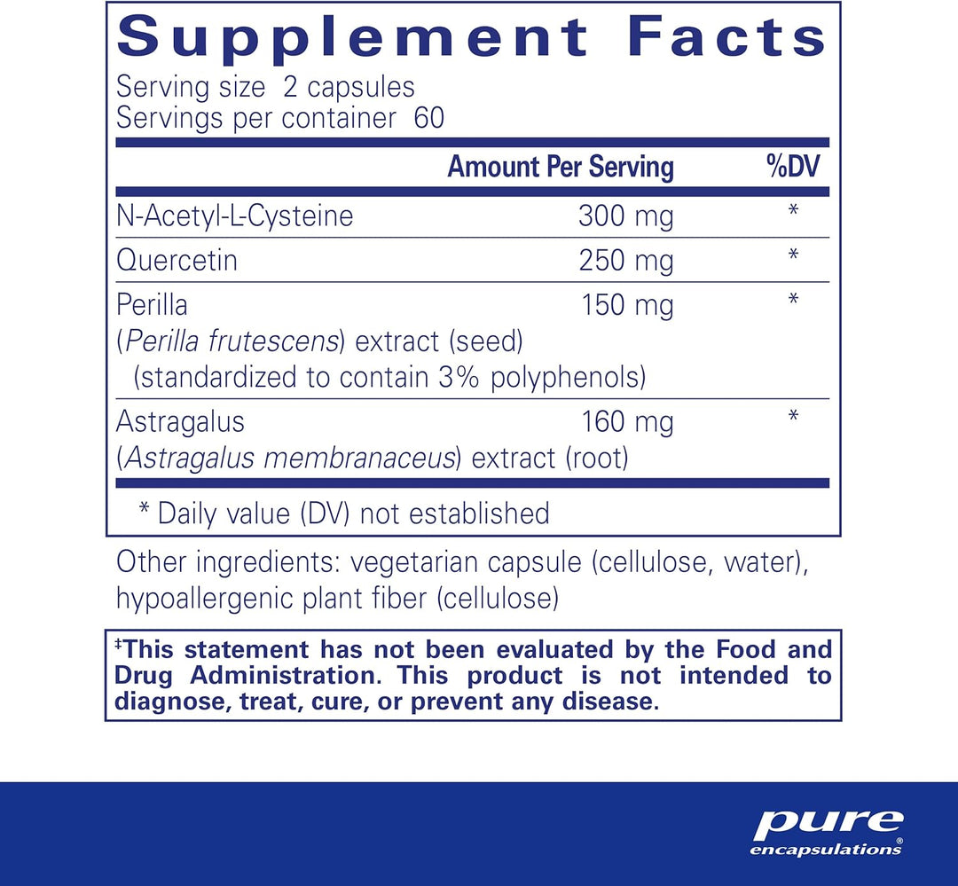 Pure Encapsulations Th2 Modulator supplement in 120 capsules, botanical immune support supplement for immune system balance.