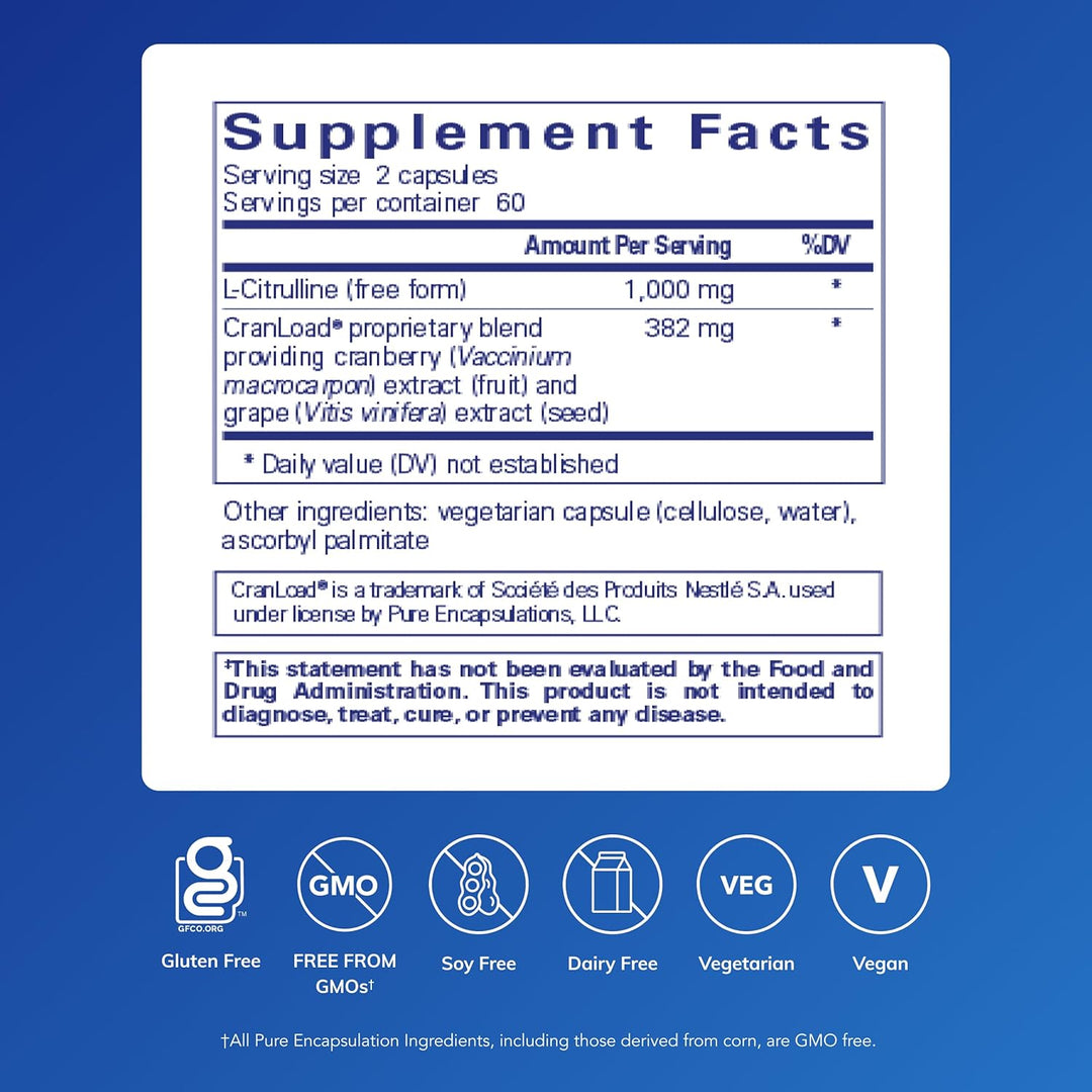Pure Encapsulations Nitric Oxide Ultra supplement bottle with 120 capsules for supporting healthy blood flow and cardiovascular health.