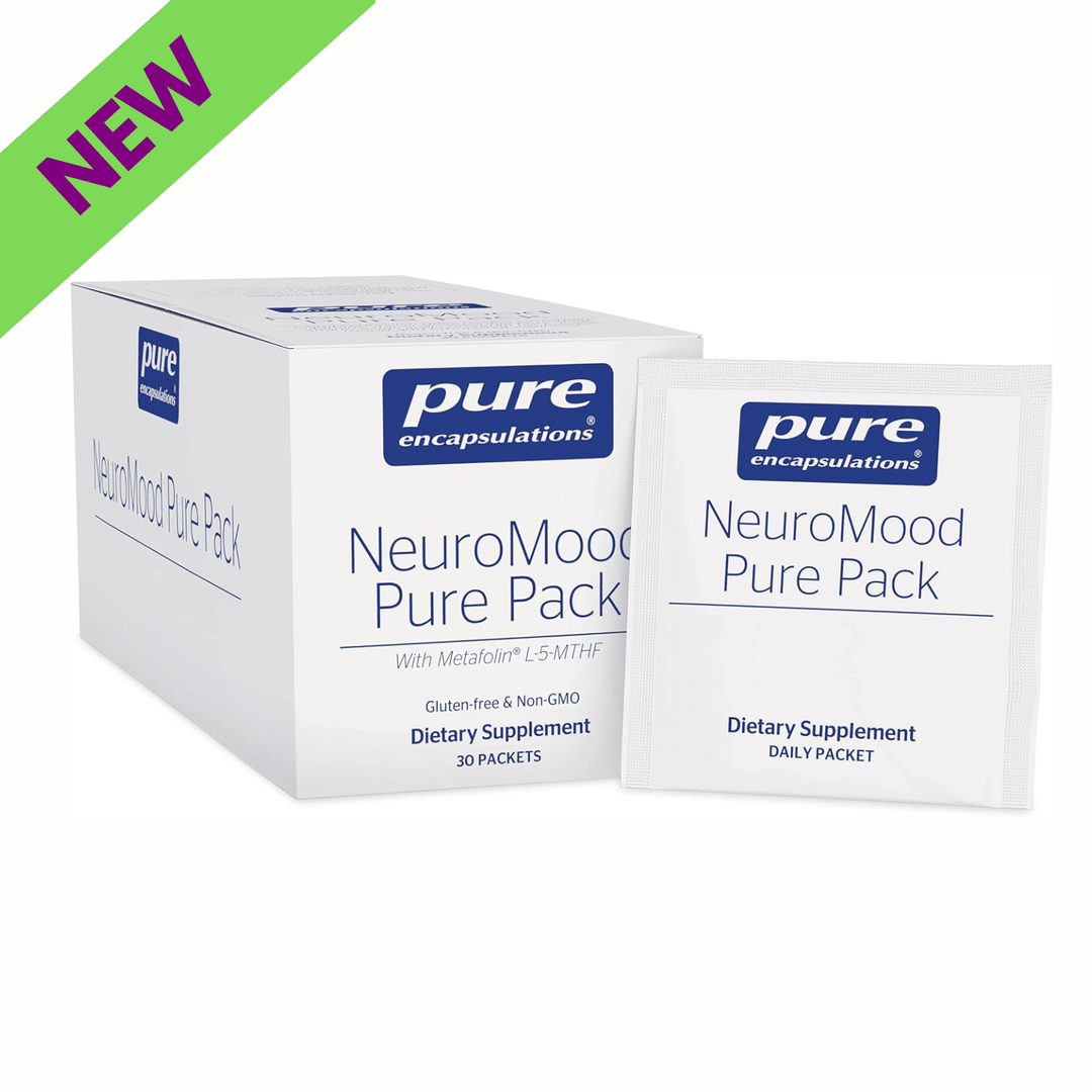 Pure Encapsulations NeuroMood detox support supplement with 30 packets for mood and brain health.
