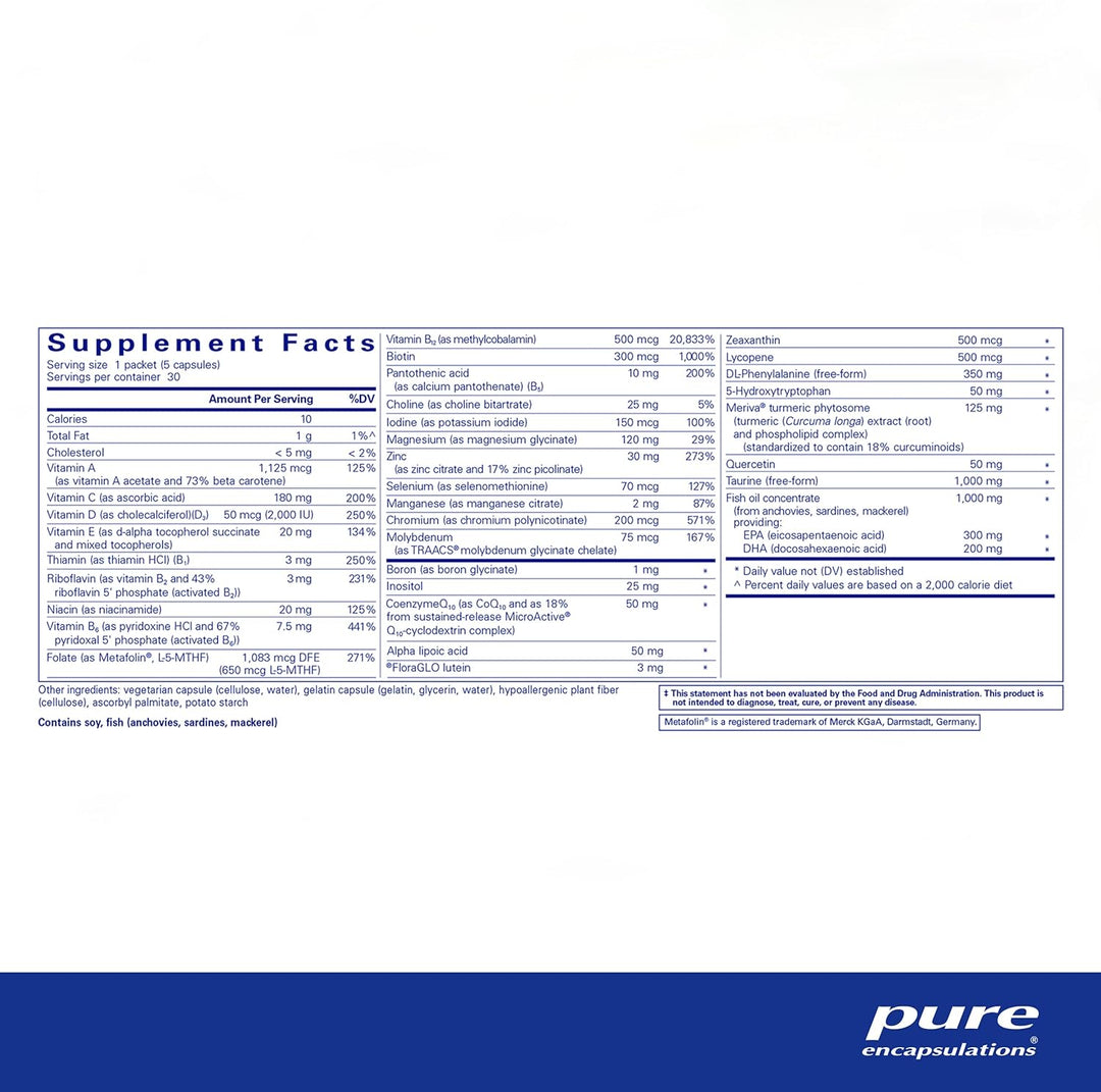 Pure Encapsulations NeuroMood Pure Pack detox supplement packets supporting mood and brain health, 30 individual servings.