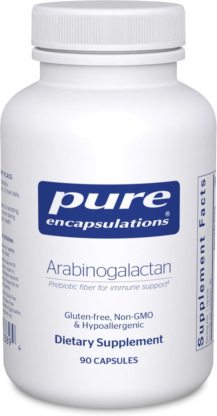 Pure Encapsulations Arabinogalactan dietary supplement capsules for liver and immune support, 90 capsules.
