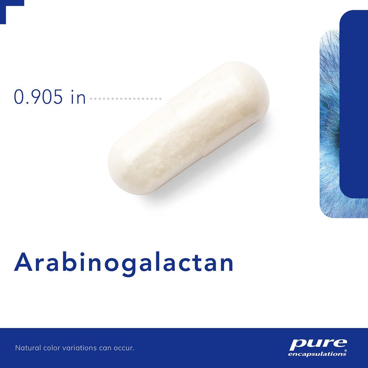Pure Encapsulations Arabinogalactan dietary supplement capsules supporting liver health and immune function, 90 capsules.