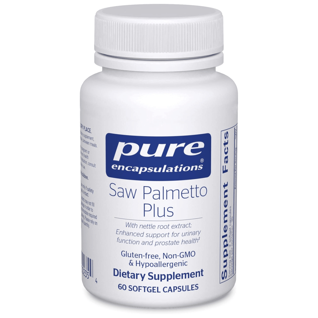 Pure Encapsulations Saw Palmetto Plus prostate support supplement in 60 capsules, dietary supplement capsules for men&
