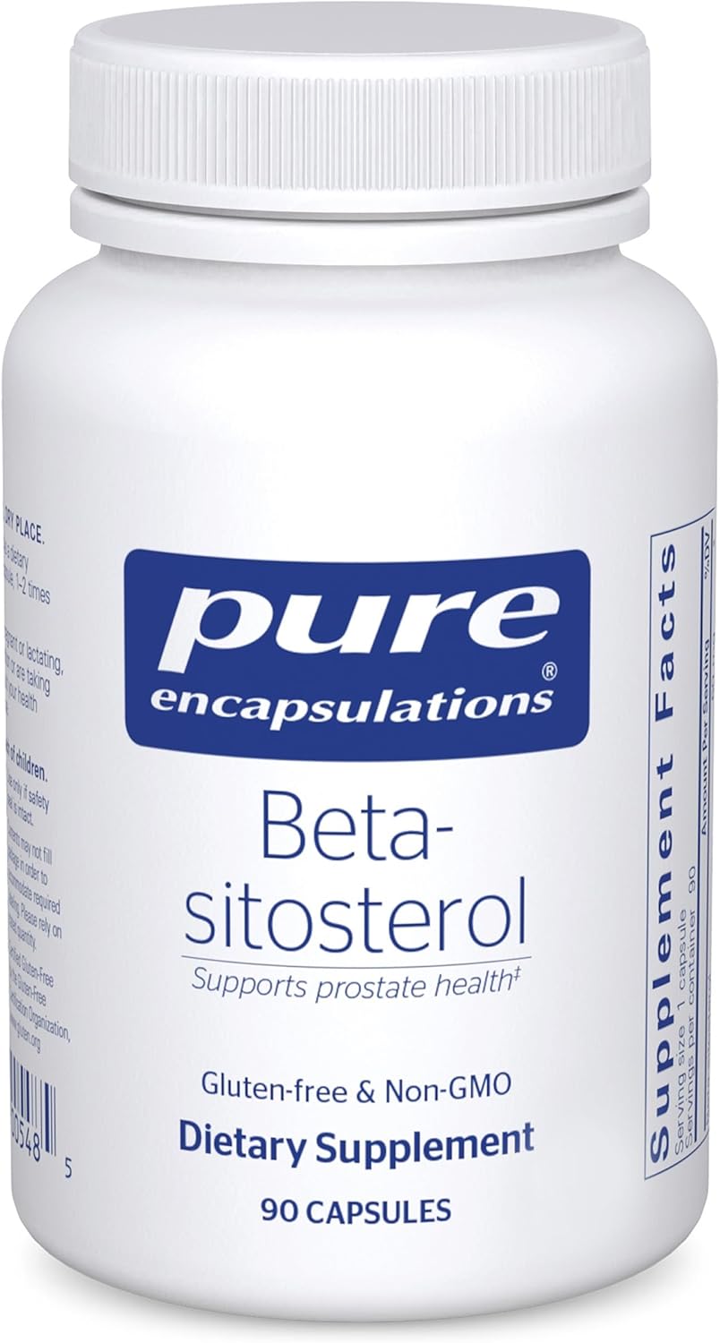 Pure Encapsulations Beta Sitosterol dietary supplement capsules supporting urinary flow and health, 90 capsules in bottle.