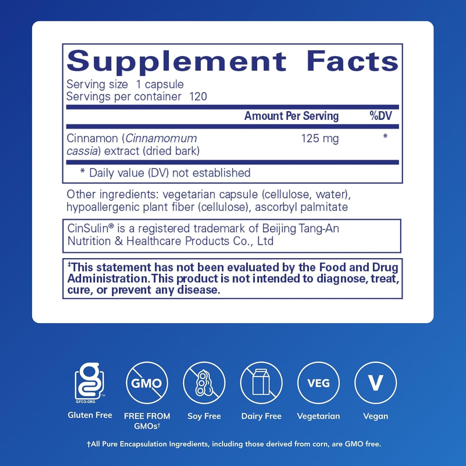 Pure Encapsulations Cinnamon WS dietary supplement capsules for supporting metabolic balance, displayed in a bottle.