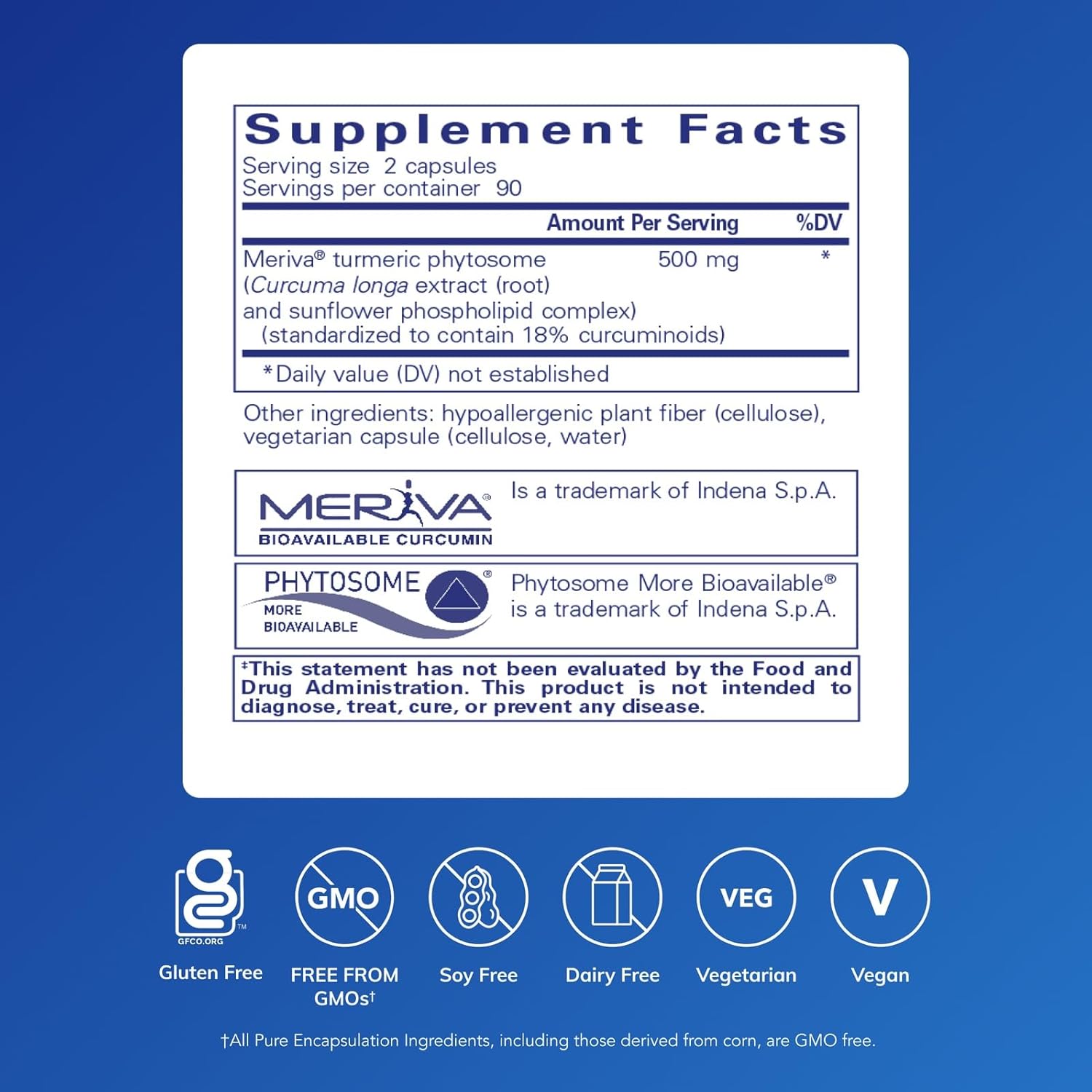 Pure Encapsulations CurcumaSorb Curcumin dietary supplement bottle with 180 capsules, natural health product for inflammation support.