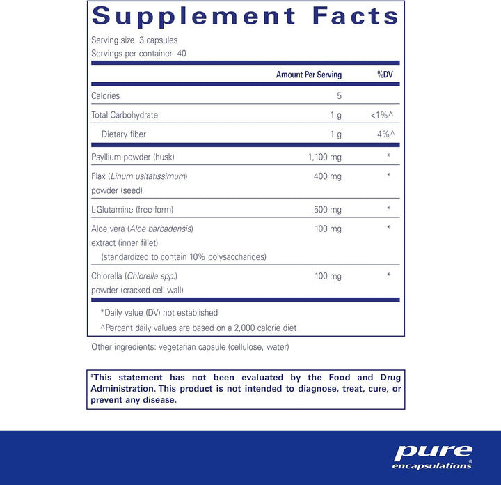 Pure Encapsulations GI Fortify dietary supplement bottle with 120 capsules for digestive support and detox balance.