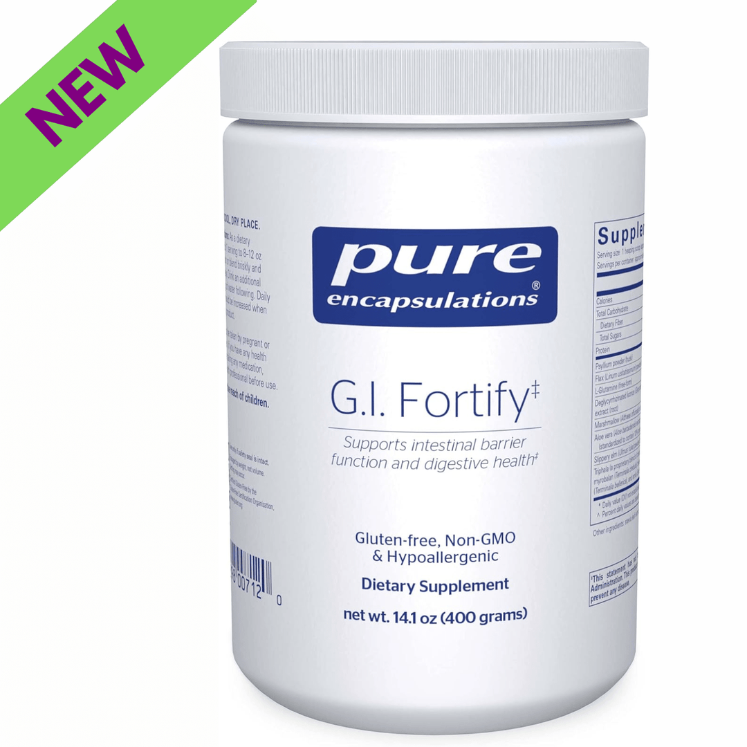 Pure Encapsulations GI Fortify dietary supplement container supporting digestive function and detox balance, 14.1 oz.