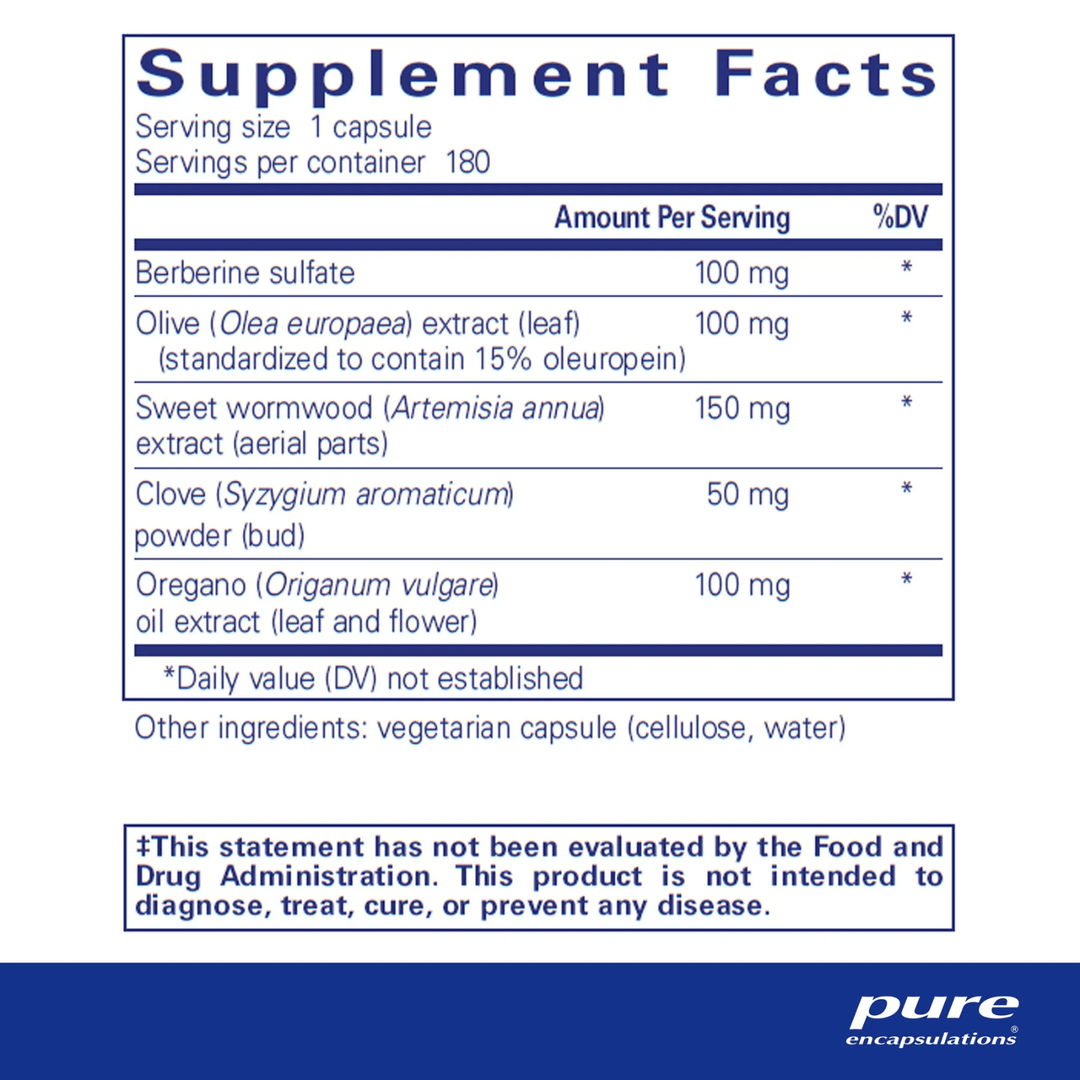Bottle of Pure Encapsulations MicroDefense dietary supplement capsules supporting digestive function and gut balance.