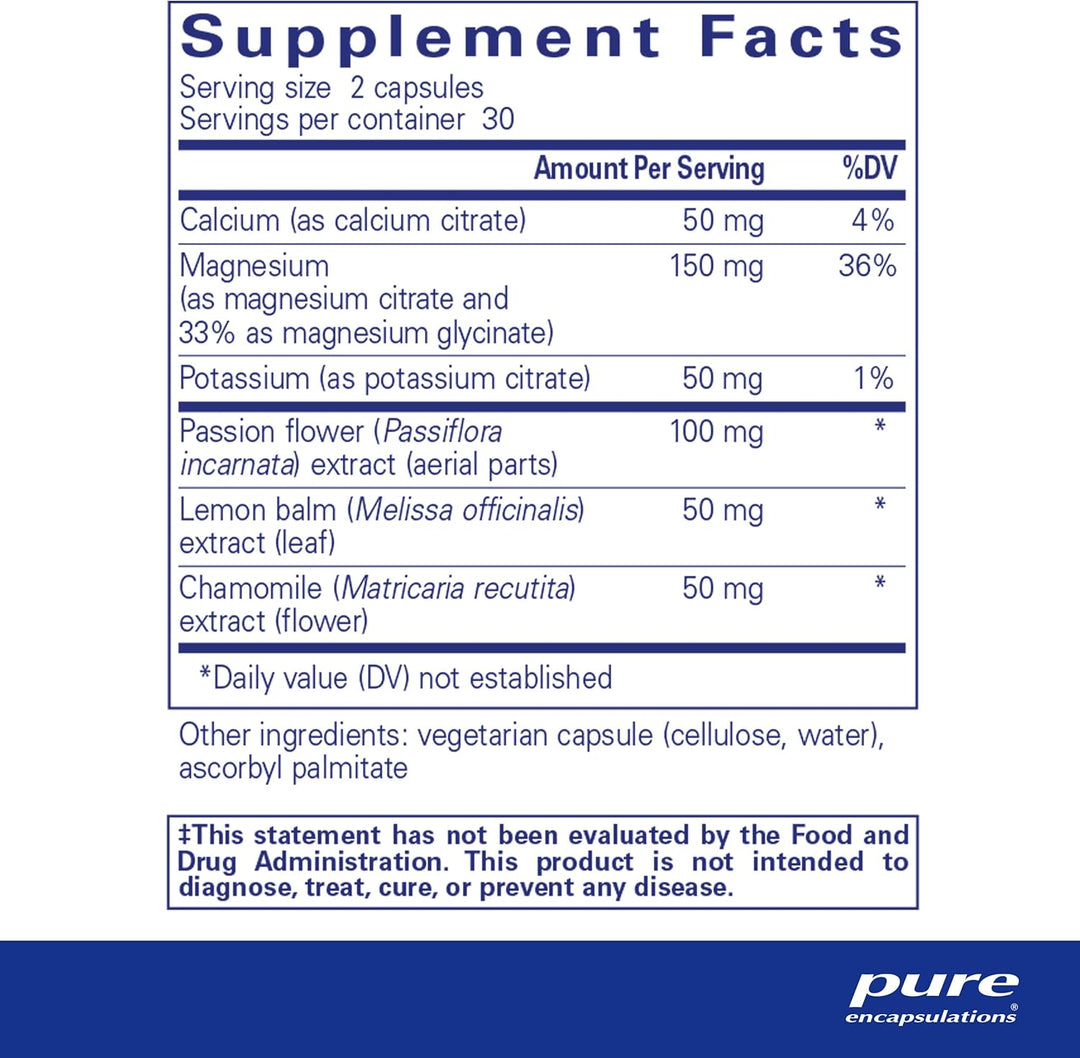 Pure Encapsulations Muscle Cramp Tension Formula dietary supplement capsules for muscle relaxation and tension relief.