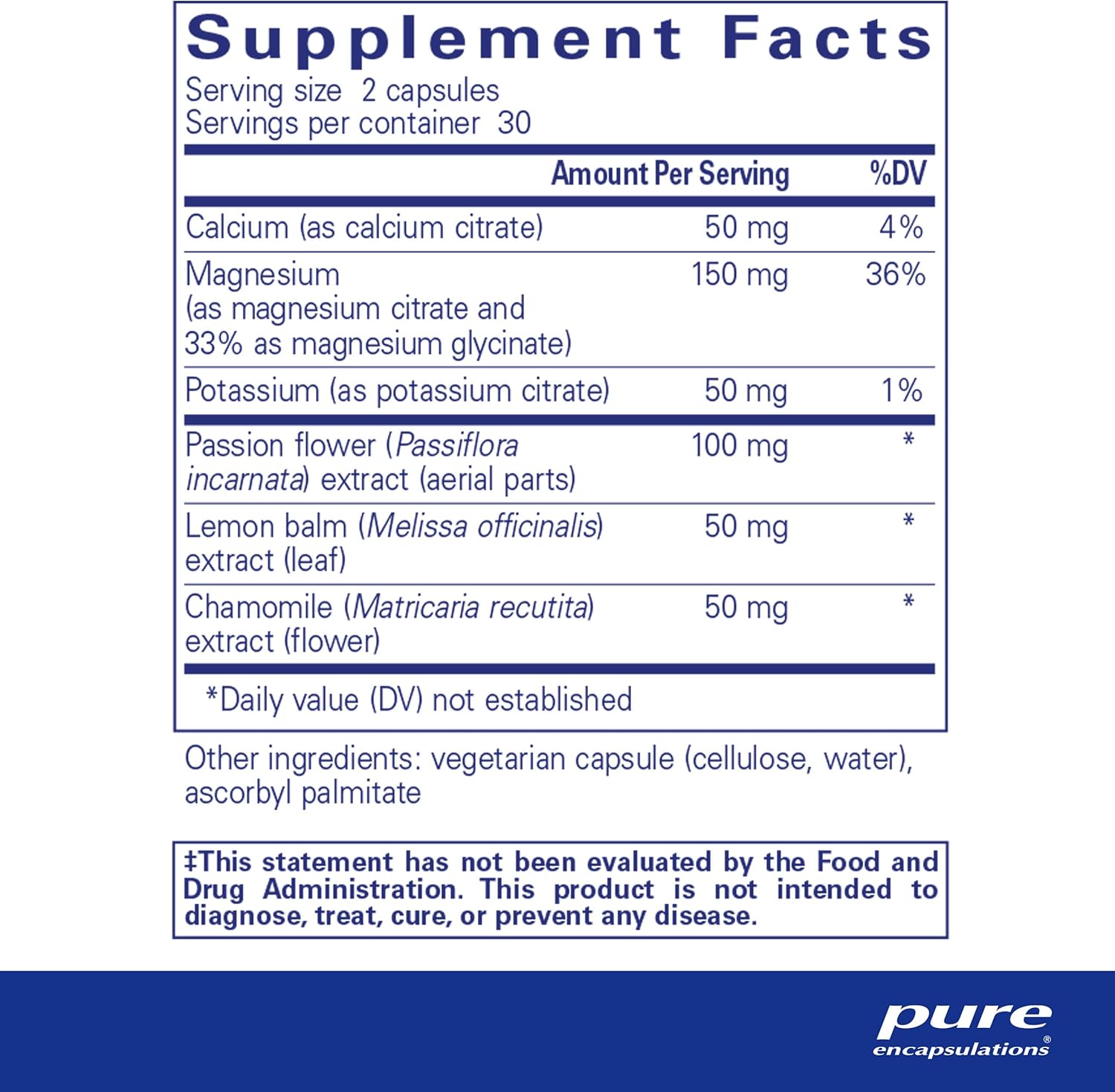 Pure Encapsulations Muscle Cramp Tension Formula dietary supplement capsules for muscle relaxation and tension relief.