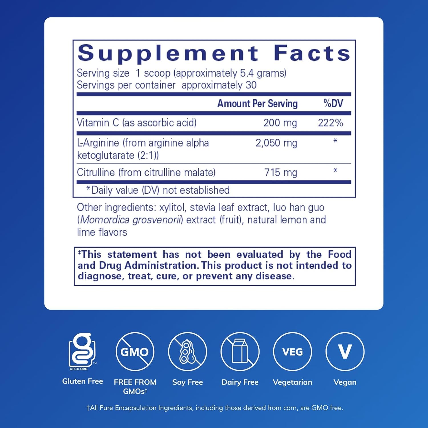 Pure Encapsulations Nitric Oxide Support dietary supplement powder in a jar, designed to aid muscle energy and nitric oxide production.
