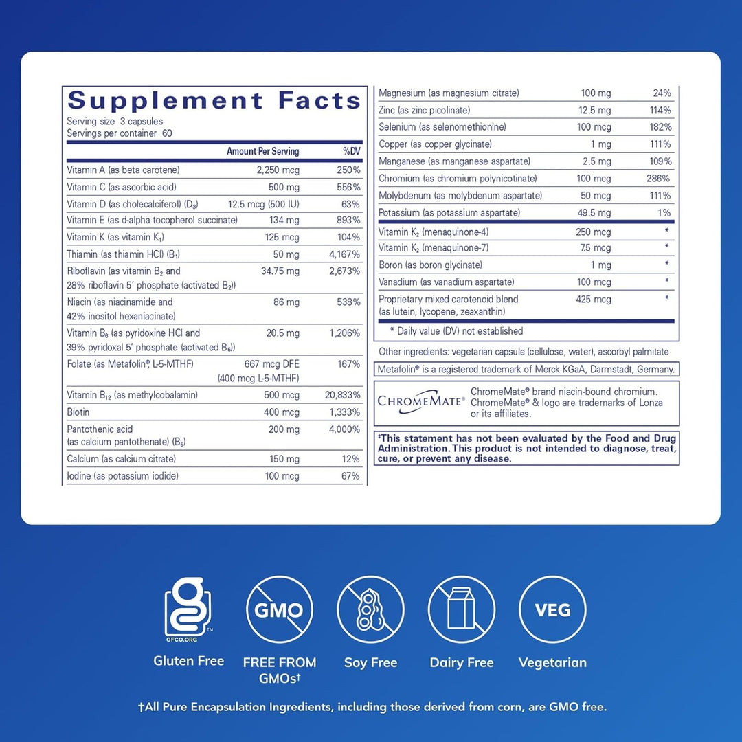 Pure Encapsulations Nutrient 950 Vitamin K dietary supplement bottle with 180 capsules for bone and heart support.