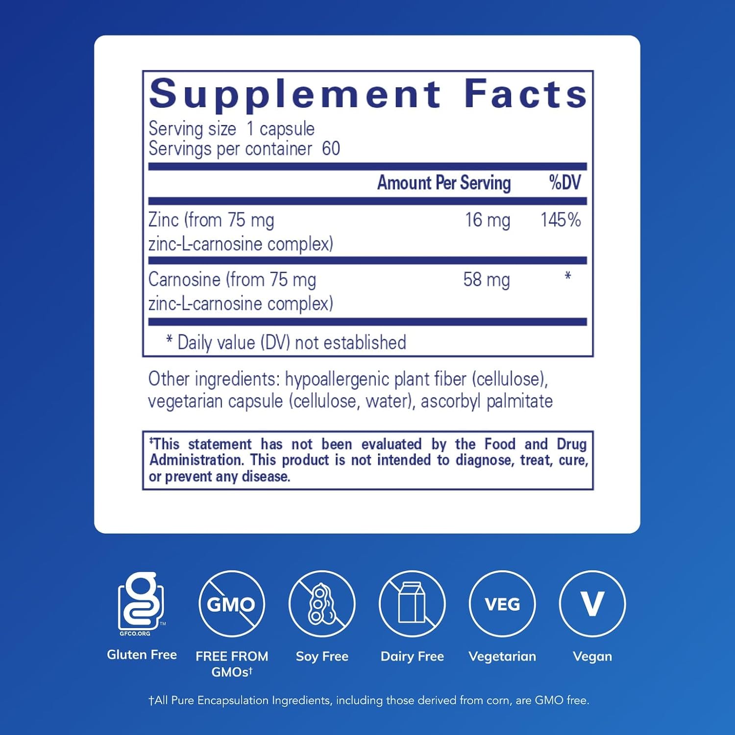 Pure Encapsulations Peptic Care ZC dietary supplement capsules supporting gastric and gut health in a clear bottle.