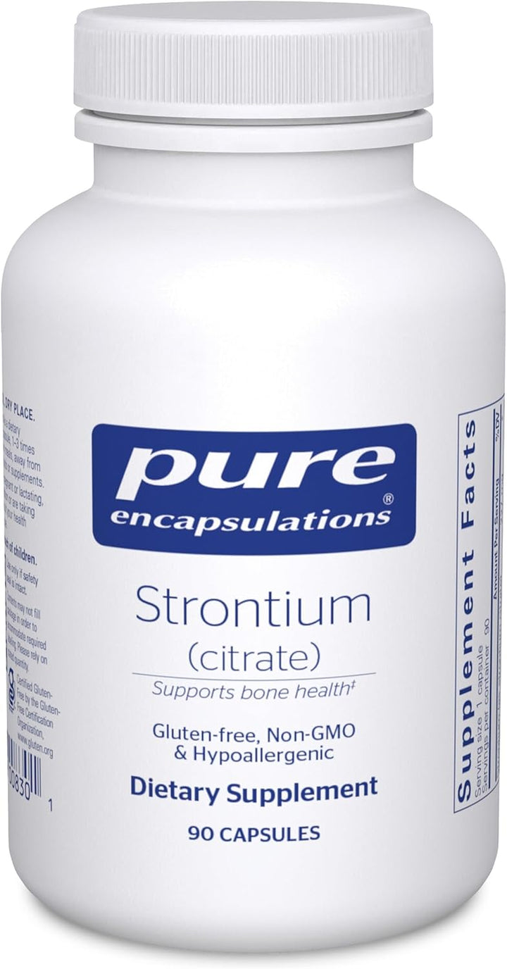 Pure Encapsulations Strontium Citrate dietary supplement capsules supporting bone strength, 90 capsules.
