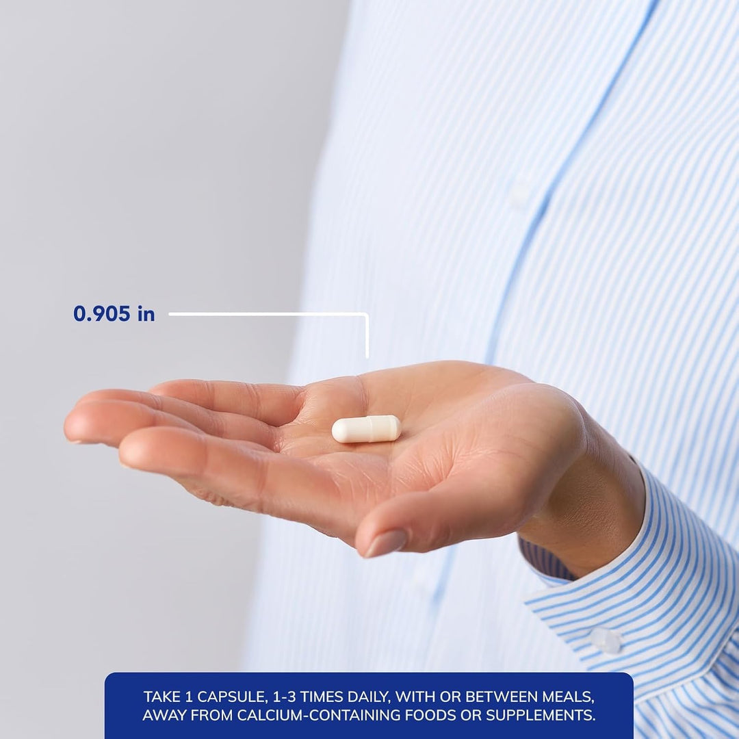 Pure Encapsulations Strontium Citrate dietary supplement capsules for bone support, shown in 90-capsule bottle.