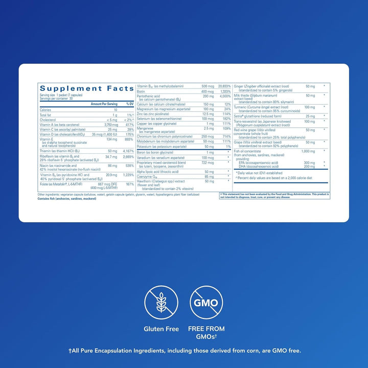 Pure Encapsulations Ultra Pure Pack daily multivitamin dietary supplement packets on a white background.