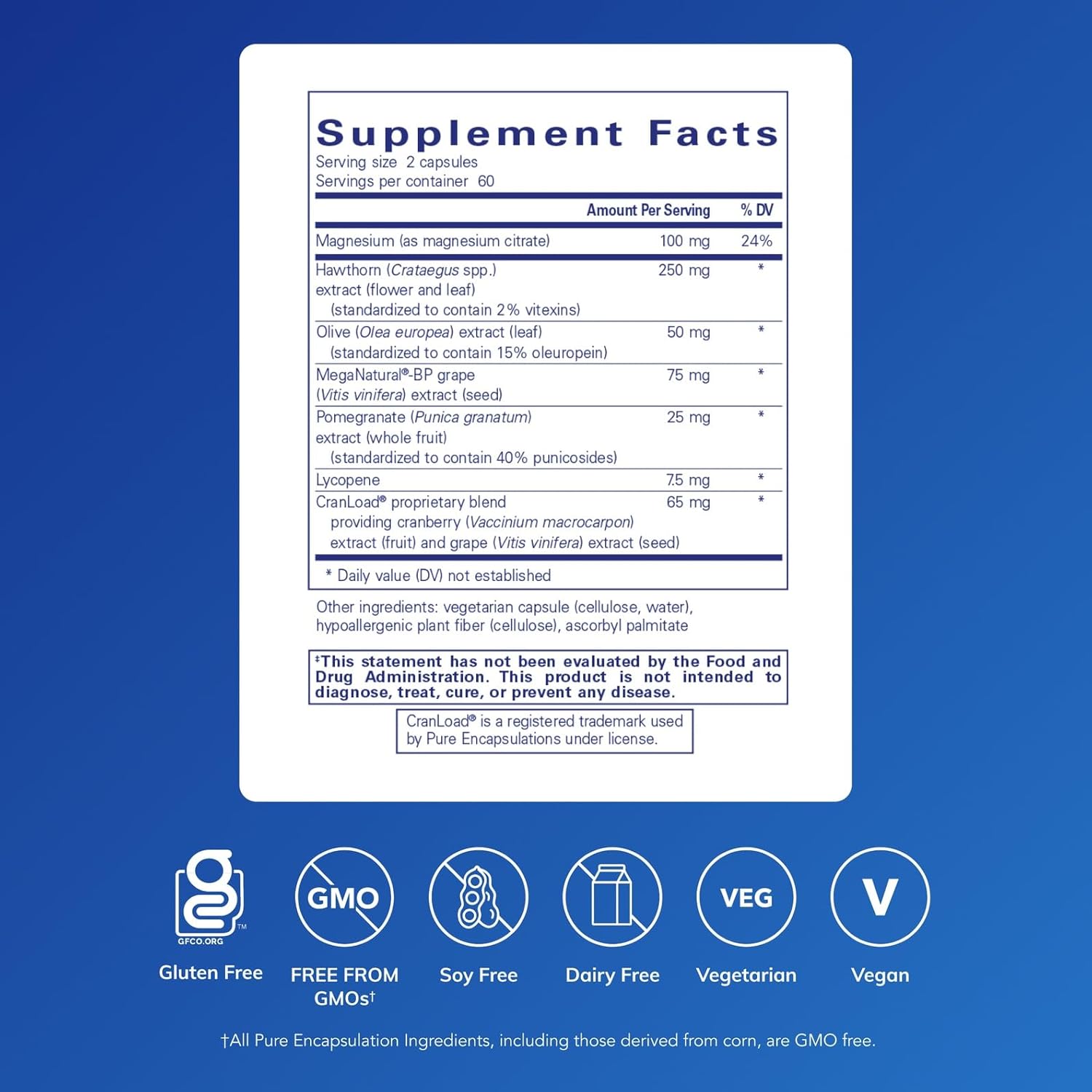 Pure Encapsulations Vascular Relax dietary supplement capsules for supporting circulatory function, shown in a bottle.