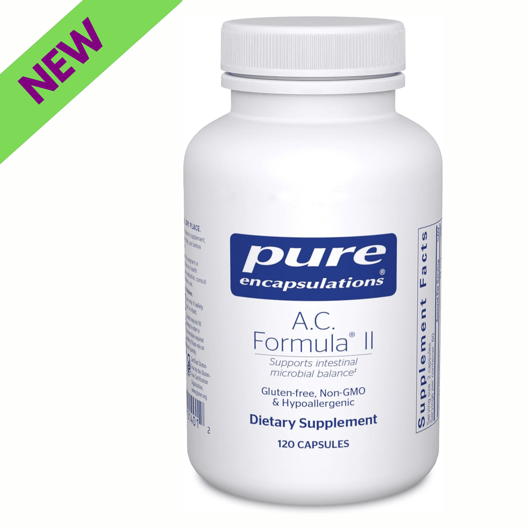 Pure Encapsulations AC Formula II vegan digestive enzyme supplement capsules, designed for metabolic support.