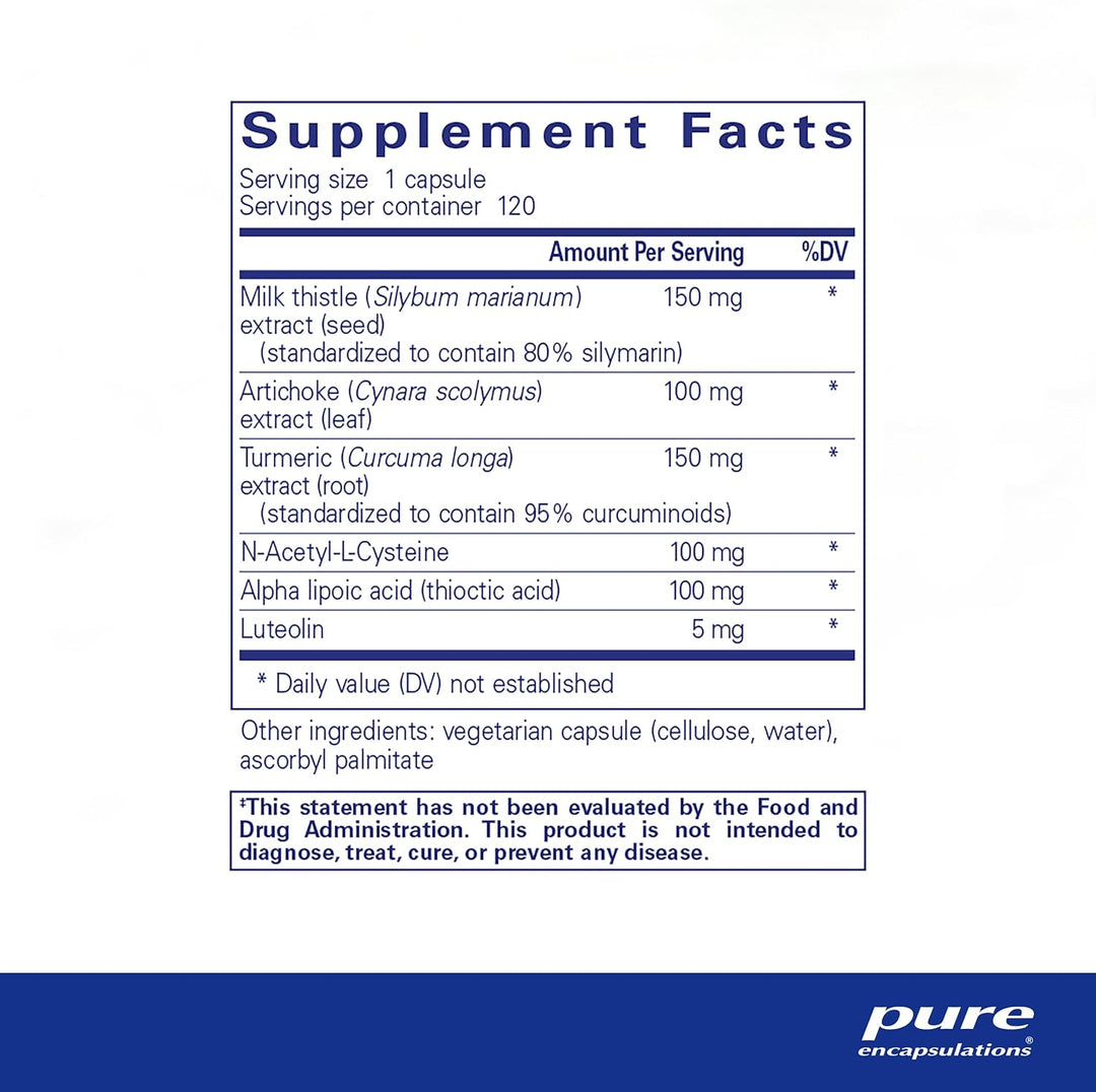 Pure Encapsulations LVR Formula supplement box with 120 capsules, designed to support liver health and digestion.