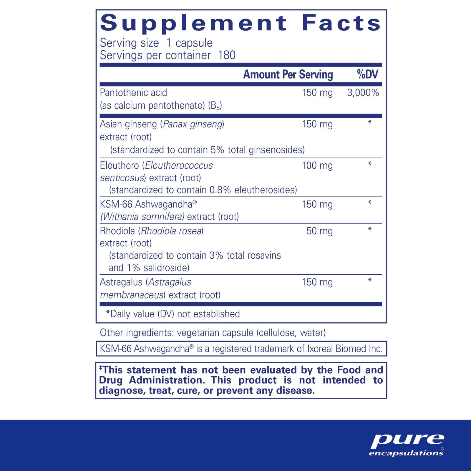 Pure Encapsulations Phyto-ADR adrenal support supplement in 180 capsules, featuring digestive enzyme blend for adrenal health.