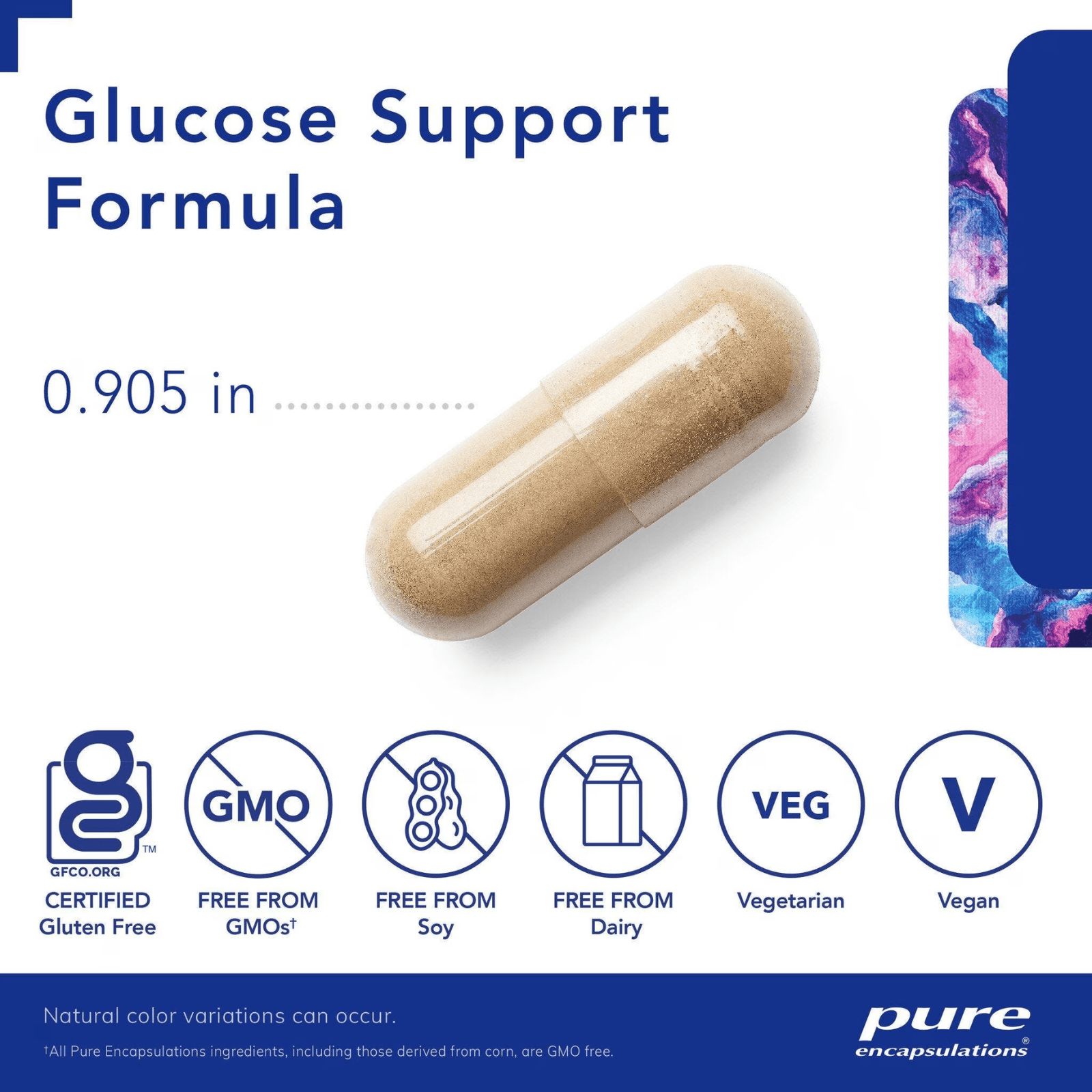 Pure Encapsulations Glucose Support Formula supplement bottles with 120 capsules, a nutrient-rich dietary supplement.