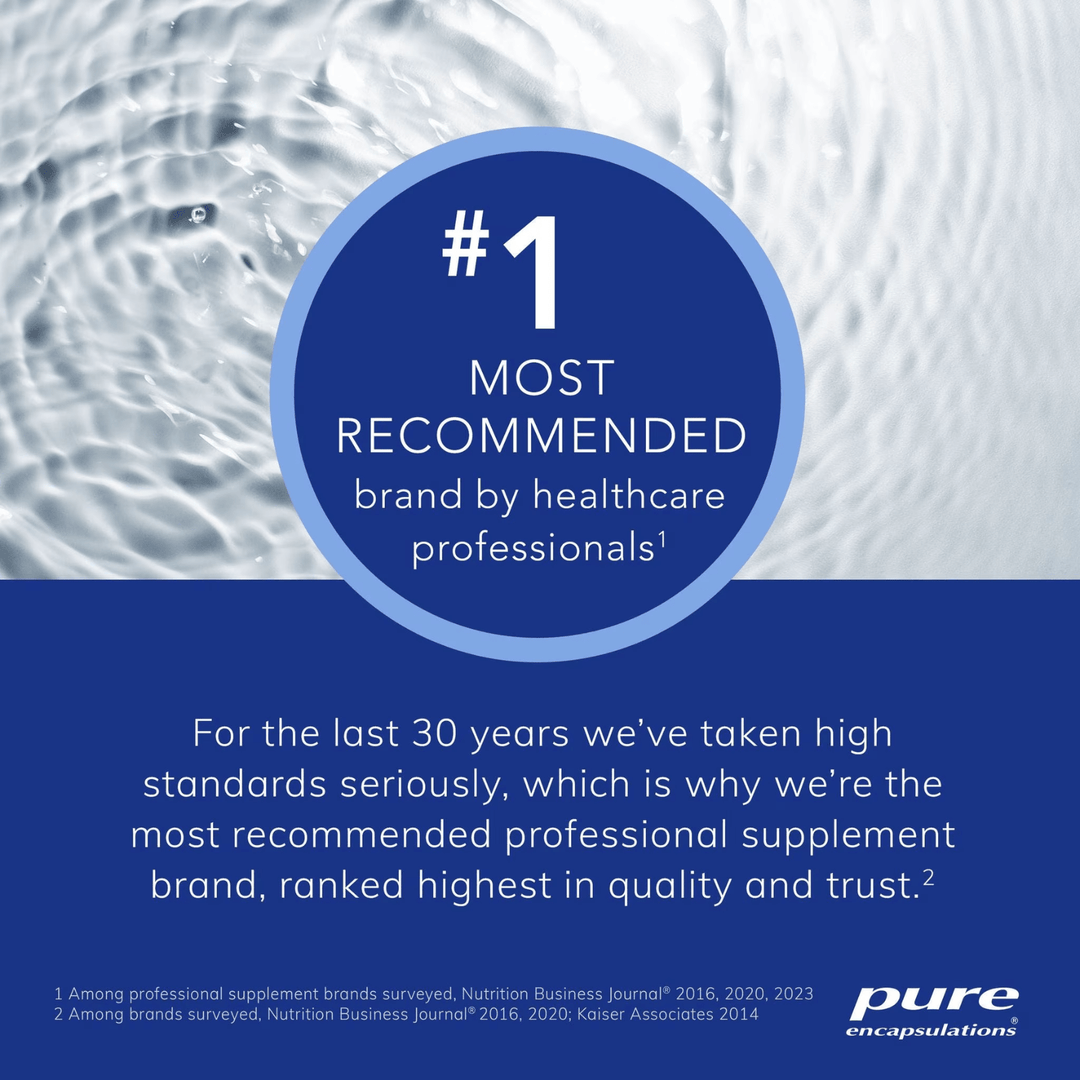 Pure Encapsulations Glucose Support Formula supplement bottles with 120 capsules, a nutrient-rich supplement for healthy blood sugar levels.