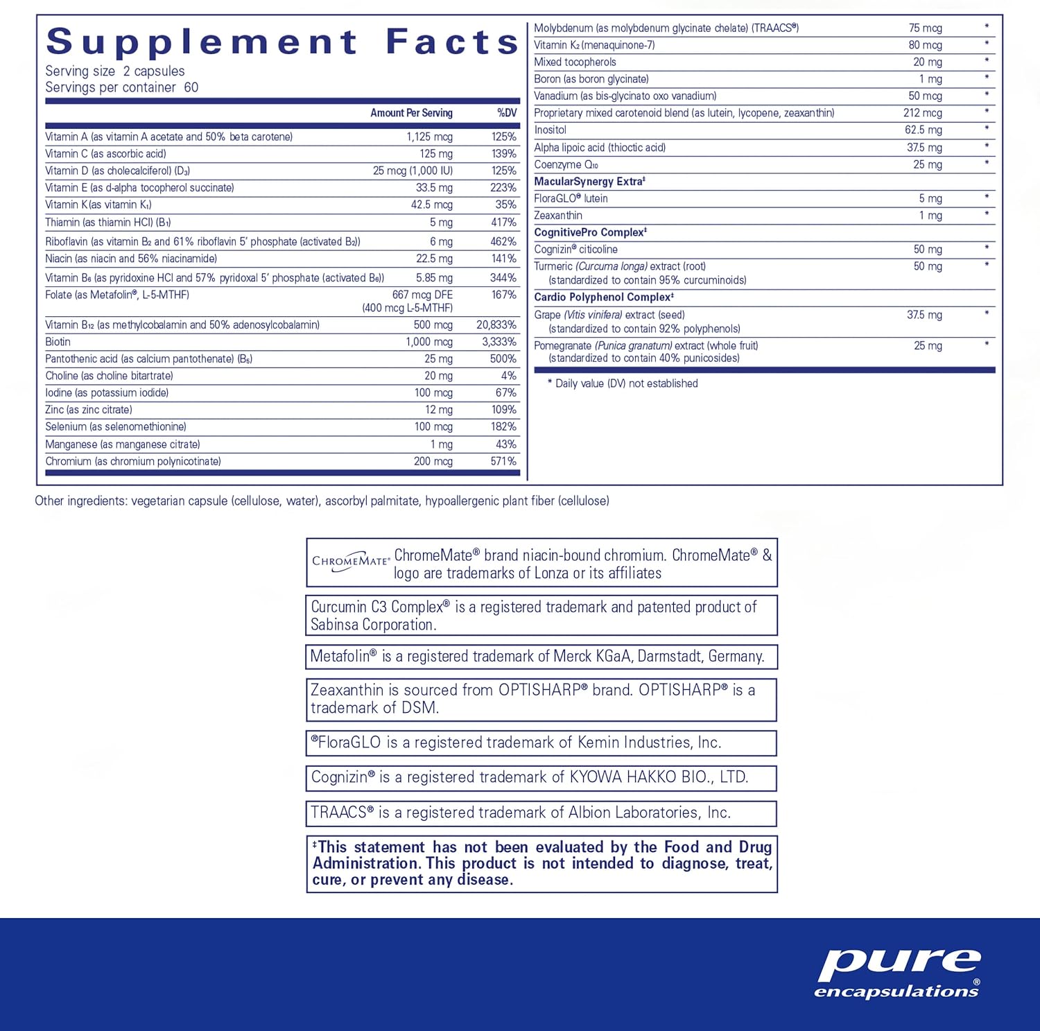 Pure Encapsulations Longevity Nutrients Vitamin D3 supplement bottle with 120 capsules for brain and bone health.