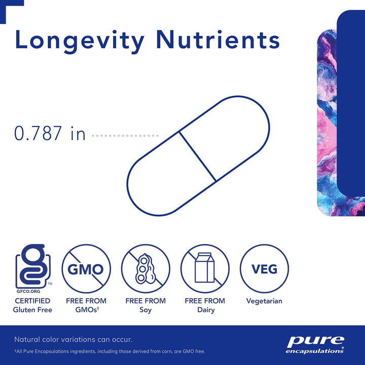 Pure Encapsulations Vitamin D3 supplement bottle of 120 capsules, supports brain and bone health, part of Longevity Nutrients line.