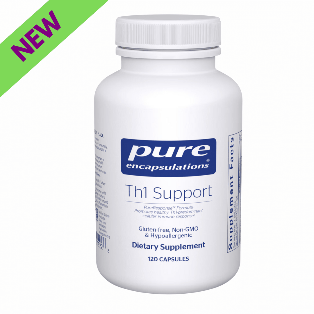Pure Encapsulations Th1 Support Vitamin D3 supplement in 120 capsules, designed to aid immune system balance.