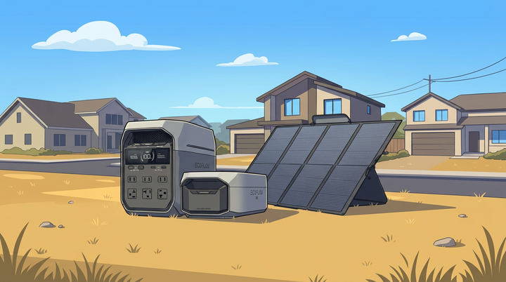 EcoFlow DELTA 3 Plus Portable Power Station + Smart Extra Battery + 400W Solar Panel Bundle
