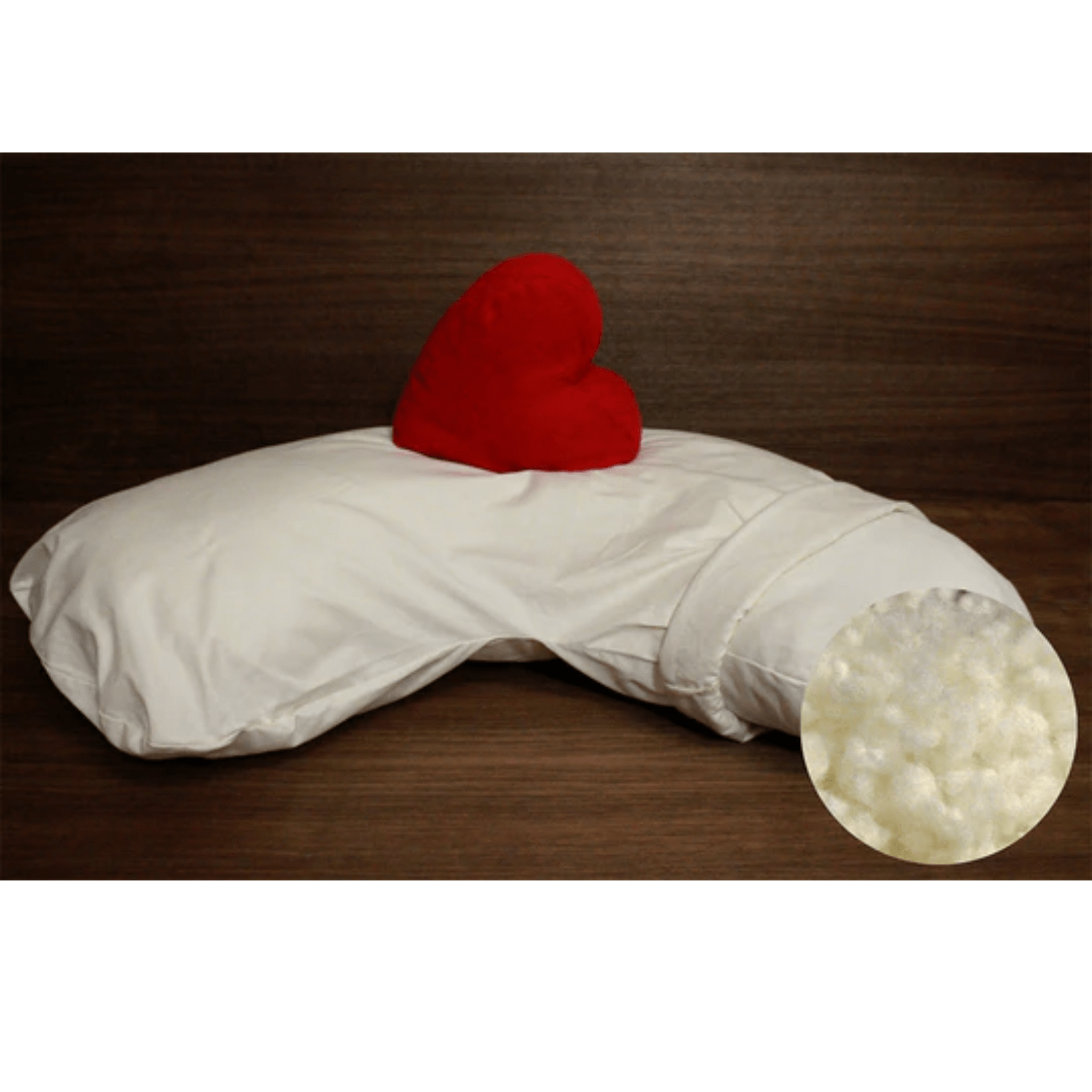 Soaring Heart Side Dreamer Pillow with Woll Bolus for side sleepers, soft, supportive pillow in neutral fabric.