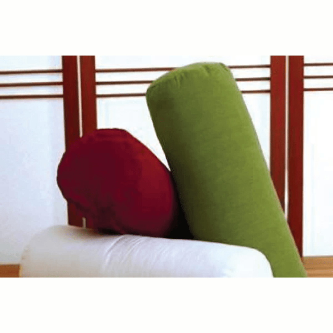 Soaring Heart wool yoga bolster insert, natural support cushion, 22x8 inches, soft wool material for yoga and relaxation.
