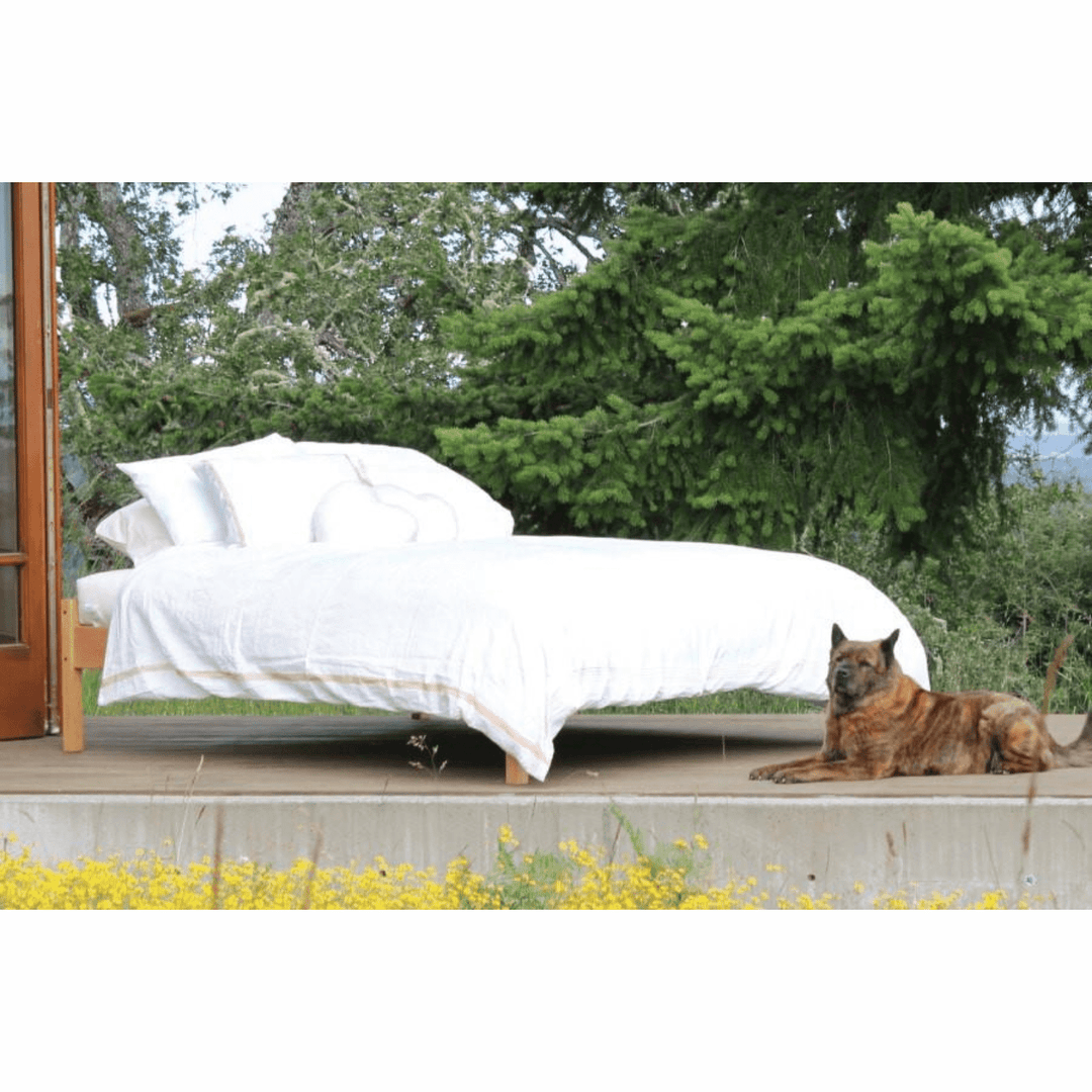 Soaring Heart organic cotton wool futon mattress, full size, cozy wool yoga bolster with comfortable filling and natural fabric.