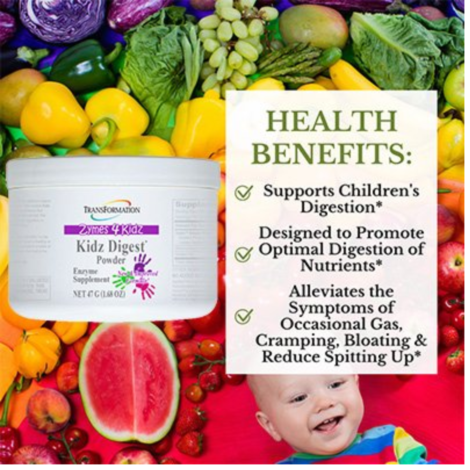 Transformation Enzymes Zymes 4 Kidz Digest Powder Supplement 1.68 Oz 70011 - POWER FIT SHOP — Powering Preparedness, Health & Home