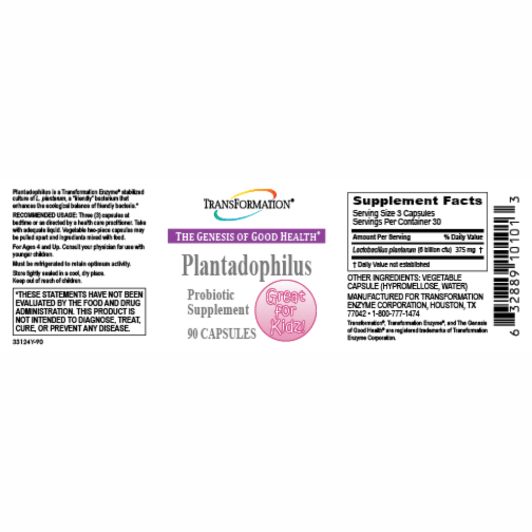 Transformation Enzymes Kidz Digestive Support bundle featuring Digest 180, GastroZyme 100, PureZyme 120, and Plantadophilus probiotics.