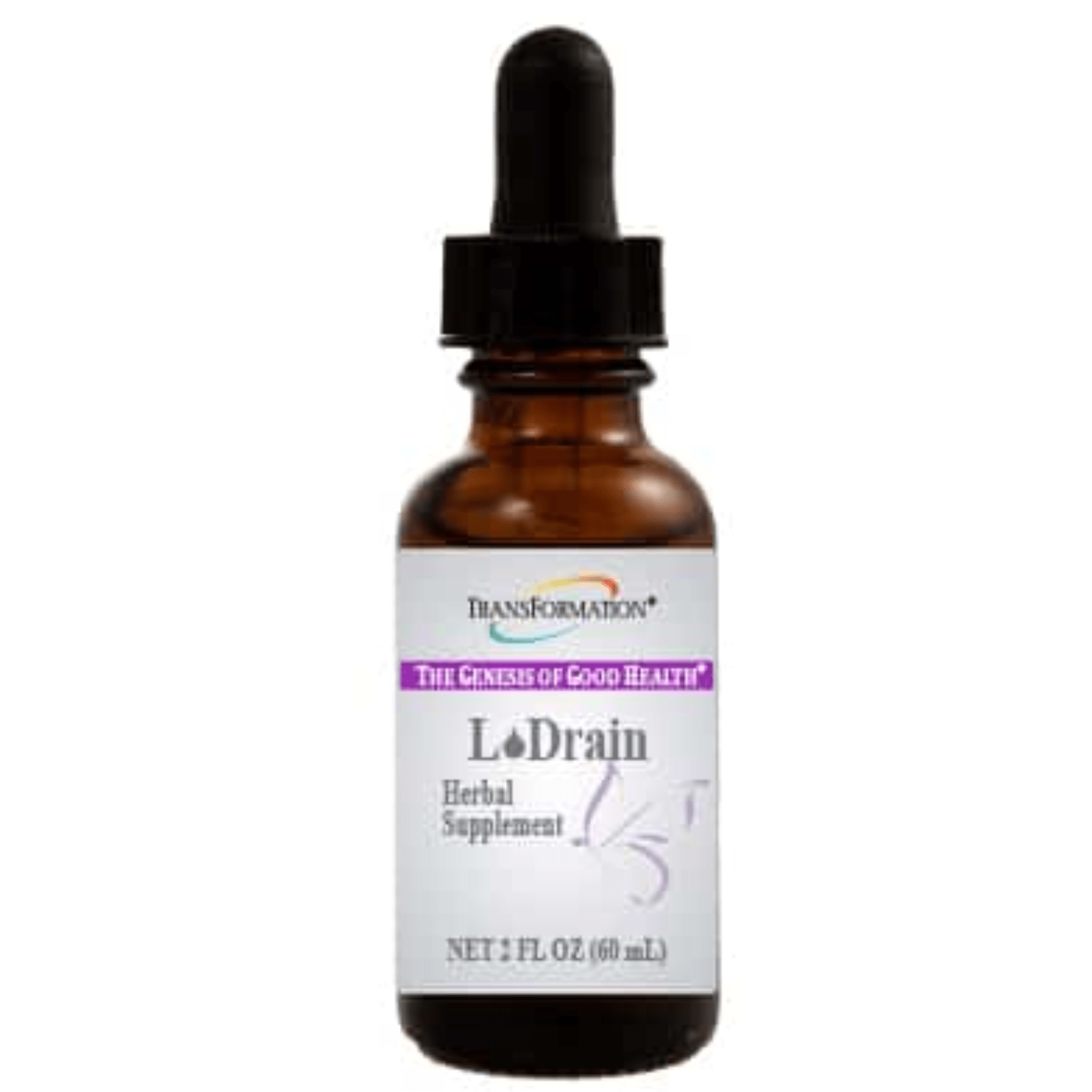 Transformation Enzymes L Drain herbal drops for digestive health and lymphatic support in a 2 oz bottle.