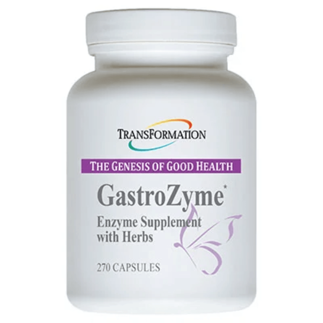 Transformation Enzymes Thrive in 63 Phase 1 Kit for digestive health support, showing supplement bottles and packaging.